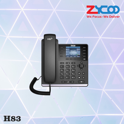 Tela 320x240 CooFone H83 VoIP Telefone de mesa Montagem na parede Telefone VoIP Poe